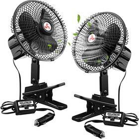 Tujoe Sew-tujoe-2033 2 Pcs 7 Inch Portable Car Fan With Cigarette Lighter Electric Cooling 12 Volt