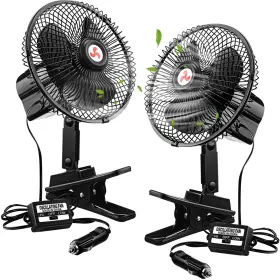 Sew-tujoe-2033 Tujoe 2 Pcs 7 Inch Portable Car Fan With Cigarette Lighter Electric Cooling 12 Volt
