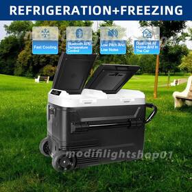 Uni-shine Jgbx-0625-175-1pcs-50l 53 Quart Portable Car Freezer Fridge 12v/24v Cooler Camping Truck 50l Separated Zone