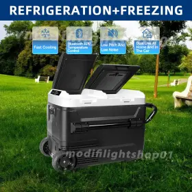 Jgbx-0625-175-1pcs-50l Uni-shine 53 Quart Portable Car Freezer Fridge 12v/24v Cooler Camping Truck 50l Separated Zone