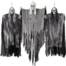 Us Corp 15617 3 Pack Halloween Hanging Ghosts Scary Skeletons
