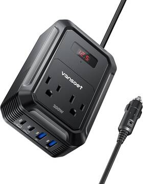 Vansoet Mri2011eu-pd65-bk 200w Car Power Inverter Dc 12v To 110v Ac With Pd 65w/30w Usb Black