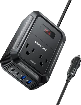 Mri2011eu-pd65-bk Vansoet 200w Car Power Inverter Dc 12v To 110v Ac With Pd 65w/30w Usb Black