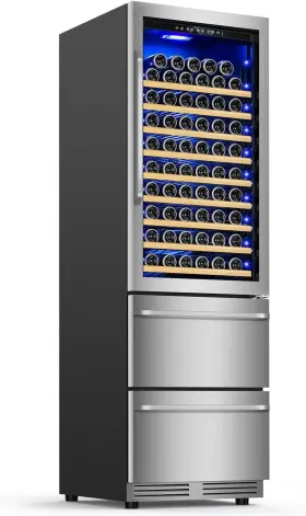 Kmyl600 Velivi 24 Inch Wide Wine Cooler With Dual Drawer Stainless Steel Silver