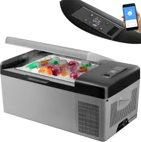 Vevor 12 C15 12v Refrigerator 16 Quart Portable Mini Car Fridge -4 -68 App Control New