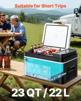 Vevor 197988176343 Car Refrigerator 23 Quart Portable Freezer 12/24v 110v App Control -4 F