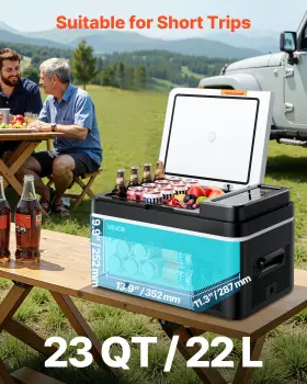 Vevor 197988176343 Car Refrigerator 23 Quart Portable Freezer 12/24v 110v App Control -4 F