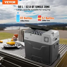Vevor 197988216056 Portable Car Refrigerator Freezer Compressor 50 L Single Zone For Home