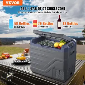 Vevor 197988216674 Portable Car Refrigerator Freezer Compressor 45 L Single Zone For Home