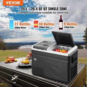 Vevor 197988217145 Portable Car Refrigerator Freezer With Ice Making Function 38 Quart Dual Zone