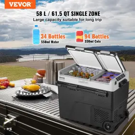 Vevor 197988218234 Portable Car Refrigerator Freezer Compressor 58 L Dual Zone For Home