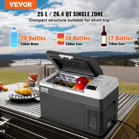 Vevor 197988218845 Portable Car Refrigerator Freezer Compressor 25 L Single Zone For Home