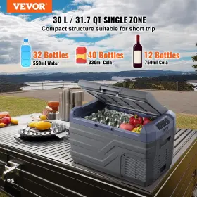 Vevor 197988218852 Portable Car Refrigerator Freezer Compressor 30 L Single Zone For Home