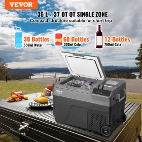 Vevor 197988219569 Portable Car Refrigerator Freezer With Ice Making Function 37 Quart Single Zone