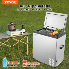 Vevor 197988219705 Portable Car Refrigerator Freezer Compressor 70 L Single Zone For Home