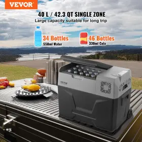 Vevor 197988220558 Portable Car Refrigerator Freezer Compressor 40 L Single Zone For Home