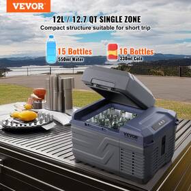 Vevor 197988220930 Portable Car Refrigerator Freezer Compressor 12 L Single Zone For Home