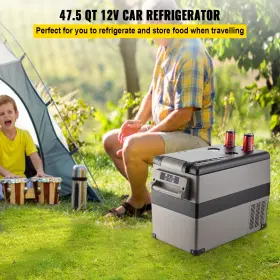 Vevor 647697080335 Portable Car Refrigerator Freezer 48 Quart 45 L 68 Travel Camping Home