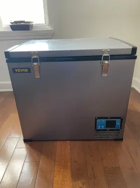 Bd60 Vevor Portable 48 12v Car Refrigerator 64 Quart Silver