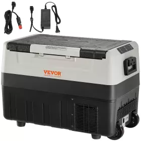 Dsx-glbxxczbxs55l18yt Vevor 58qt/55l Portable Car Refrigerator Freezer Compressor Dual Zone With Wheels