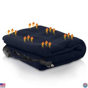 Visit The Plainsity Store Hb-66 Stalwart 12v Electric Heated Car Blanket - Portable Navy For Truck Suv Rv 2