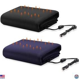 Visit The Riakrum Store B0dbzb1t82 2-pack 12v Heated Car Blanket - 43 Inch X59 Portable Electric Travel Throw