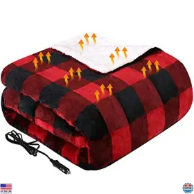 B09t96nnyn Visit The Westinghouse Store 12v Heated Car Blanket - Electric Throw For Truck Suv Rv
