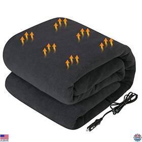 Visit The Westinghouse Store B09t977vx5 12v Heated Car Blanket - Portable Electric Throw For Truck Suv Rv