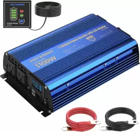 Vk-1100hb Voltworks Power Inverter 1100 Watt Dc 12v To Ac 120v Modified Sine Wave 1100w Blue