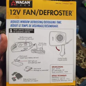 Wagan 084367063113 Tech 12v Defroster. Van Life Small Portable Heater Camping Prepper Hiking