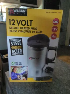 Wagan Tech 084367061003 12 Volt Deluxe Heated Mug 16 Oz New In Box