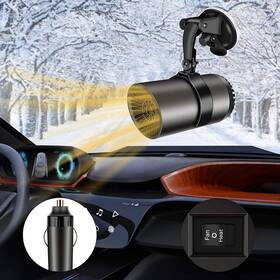 Wasaiqi 803173415684 Car Heater 12v 150w Portable Windshield Defogger And Defroster 2 In1 Black