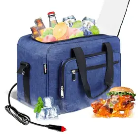 Wildgeek 762949238288 26 Quart 12v Portable Car Electric Cooler Warmer Bag For Vehicles Truckers Usb 2