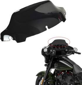 Wynmoto Ws-151-hd1419 #99 Black 7 Inch Wave Windshield Windscreen Wind Splitter Compatible For 2014-20