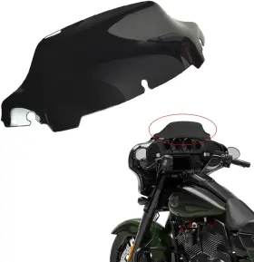 Ws-151-hd1419 Wynmoto #99 Black 7 Inch Wave Windshield Windscreen Wind Splitter Compatible For 2014-20