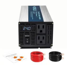 Se120024 Wzrelb 1200w Pure Sine Wave Inverter 24v Dc To 110v Silvery White