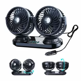 Xuenair 738281702619 Auto Oscillating Car Fan 12v/24v - Portable Cigarette Lighter Rotatable C
