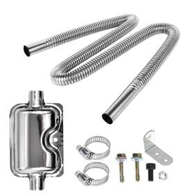 Xximuim Heater12345 2.5cm/1in Inner Parking Air Heater Exhaust Pipe 200cm Stainless Steel Exhaust