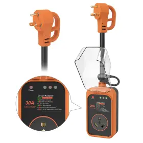 Df-o2 Yomile Rv Surge Protector 30 Amp 10000 Joules Circuit Analyzer Guard Full Ip67