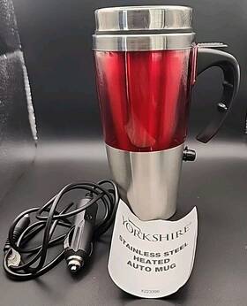 Yorkshire 050428895696 Camp Travel Electric Car Kettle 12v 450ml Stainless Steel Heating Mug