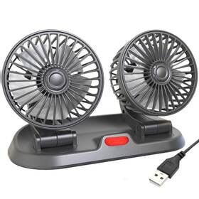 Zhtmfyz 793637776690 Usb Car Fan Cooling 5v 2 Speed Dual Head 360 Rotatable Adjustable Dashboard A