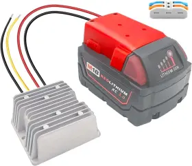 Zltoolpart 744351945084 18v To 12v Step Down Converter Aadpter For Milwaukee M18 Batteries Dc