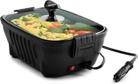 Ct0800 Zone Tech 12 Volt Portable Roaster With Glass Lid Rapid Heat Up