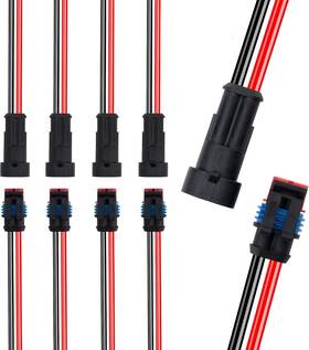 Zonelistore 606814633832 2 Pin Way 16 Awg Waterproof Electrical Wire Connector Plug Automotive Wire