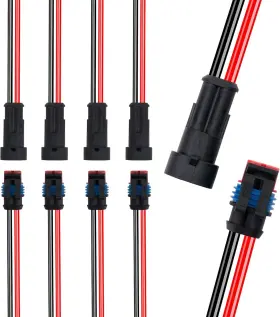 Zonelistore 606814633832 2 Pin Way 16 Awg Waterproof Electrical Wire Connector Plug Automotive