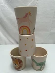 Pillowfort By Target Set Of 4 Kids Drink Cups 3.25 Tall Melamine Used. Price: $20.00.