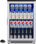 20" Beverage Refrigerator With Lock, 120 Can Cooler, Stainless Steel & Glass Doo New. Price: $656.99.
