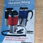 Elitronix 16 Oz Dual Auto/usb Heater Mug Closure Top & 12V Powered New. Price: $8.00.