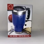 16 Oz Plug-in Heated Auto Mug Chef Trend Basics Blue And Black Stainless New. Price: $15.99.