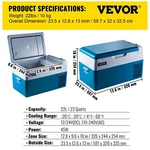 Vevor Portable Car Refrigerator 20/22/35/45/55L, Compressor Mini Fridge 12V/24V New. Price: $285.00.